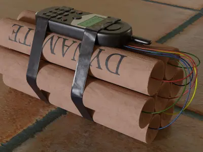 dynamite bomb realistic PBR 3D model