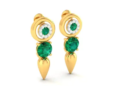 Women Earrings Pendant Set 3dm stl FBX OBJ Render Detail 3D print model