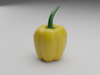 Bell Pepper Low Poly realistic 3d model for game Low-poly 3D model