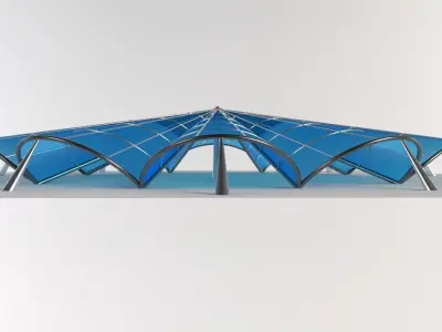 Architectural Pavilion Structure 6 sides 3D model