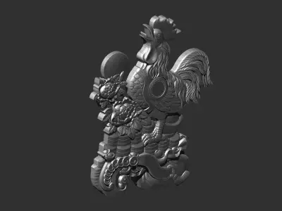 rooster silhouette of 3D print model