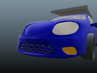 cartoon car Low-poly 3D model 12