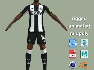T-Pose Rigged Alexander Isak Newcastle 24-25 3D model
