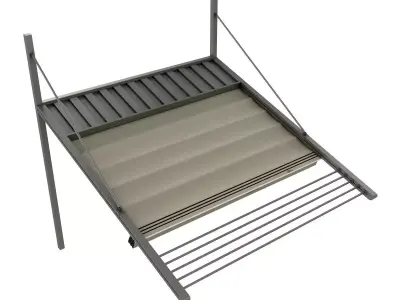 Motorized Pergola 3 composite grey metalic 3D model