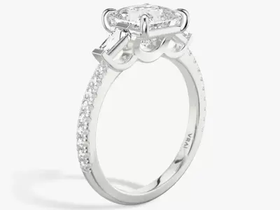 Three stone engagement ring  A5 3D print model