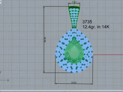 Pear Halo Pendant 3735 3D print model