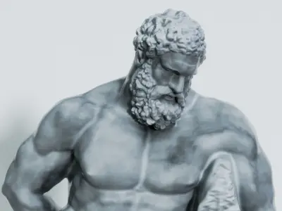 Marble Sculpture - Farnese Hercules Low-poly 3D model