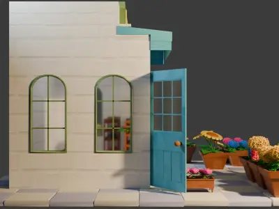 Flower Shop Low-poly 3D model