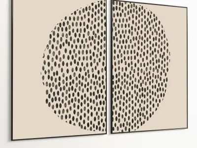 Plaster Two Photo Frame 423 Low-poly 3D model