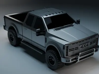 Ironclad V8  Tactical 4x4 Pickup Low-poly 3D model