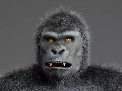 -Western Lowland Gorilla Rigged- 3D model