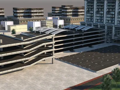 Car Stunt and Show Area Ramps Drift and More Low-poly 3D model