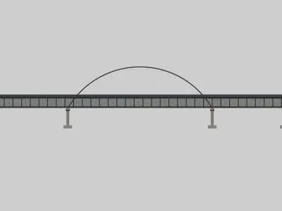 Modern Steel Pedestrian Bridge 3D model