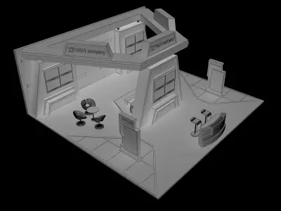 Booth Exhibition Stand a597b 3D model