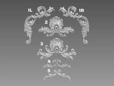 Decorative elements 3D model purchase