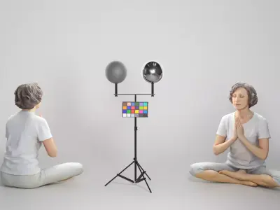 Woman in sportswear doing yoga 303 Low-poly 3D model