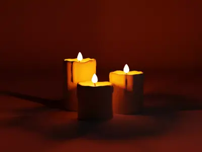 Candles Free low-poly 3D model