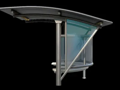 Game Ready Bus Stop 18 Low-poly 3D model