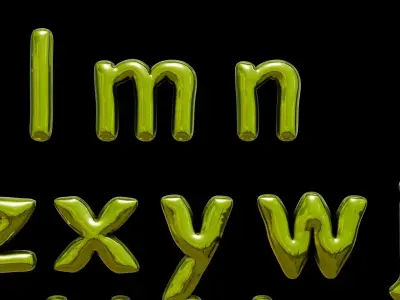 Alphabet and Numbers 3D Low-poly 3D model