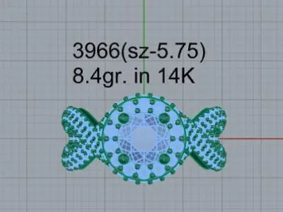 Round Halo Twisted Ring 3966 3D print model
