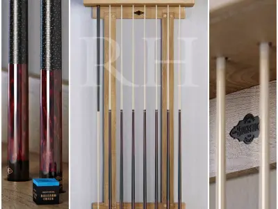 RH Brunswick exclusive tournament billiards cue rack 3D model