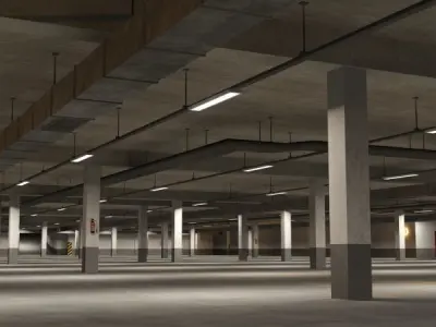 Underground parking garage 02 3D model