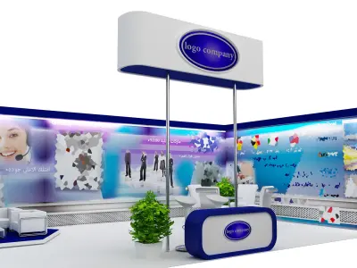  Booth Exhibition Stand a467b 3D model