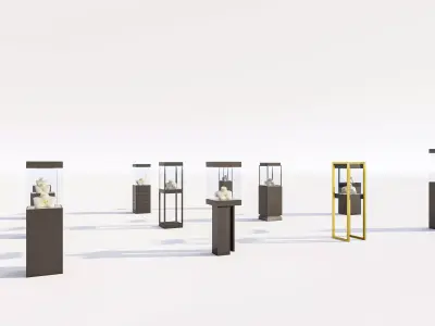 Modern Jewelry Display Stands Collection Low-poly 3D model