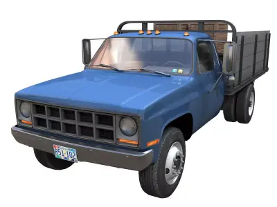 Farmer truck Low-poly 3D model
