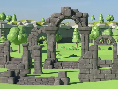 Stylized Ruins Asset Pack  Low-poly 3D model