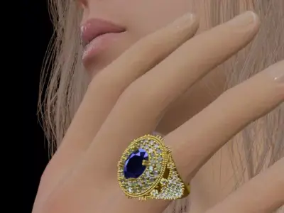 Signet Ring 3D Model  High-Detail Jewelry 3D print model