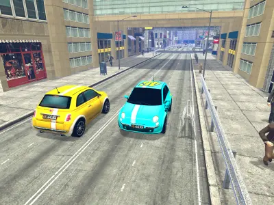 Stylized City Street Scene with PBR Textures Racing Car Pack Low-poly 3D model