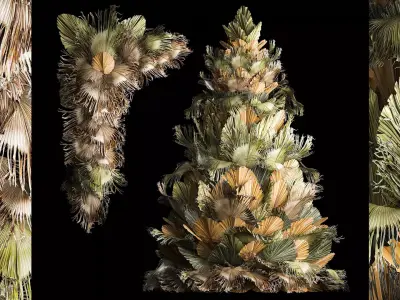 Christmas tree for decoration from dry fan palm leaves 3D model