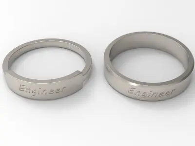 Engineer Couple Ring Platinum 3D print model