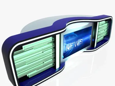 Virtual TV Studio News Desk 5 3D model