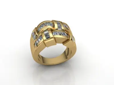 rings baguette 3D print model