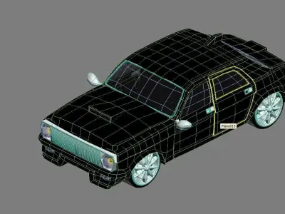 Tuning Volga Low-poly 3D model