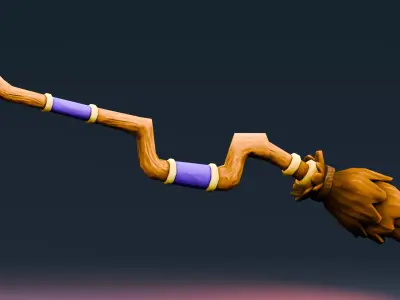 Stylized Halloween Props - Witch Broom  Low-poly 3D model