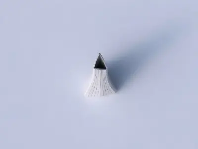 Vase grounded tilted triangle with distorted grid plates 08 3D print model