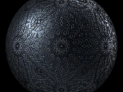 Metal Materials 12- Ornament Metal panels Pbr 4k Seamless Low-poly 3D model