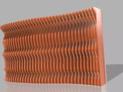 Curved wall version 3 3D model