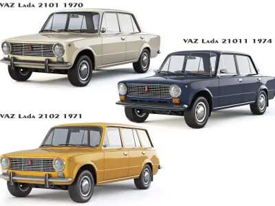 VAZ-2101 2102 Zhiguli  collection 3D Model Pack