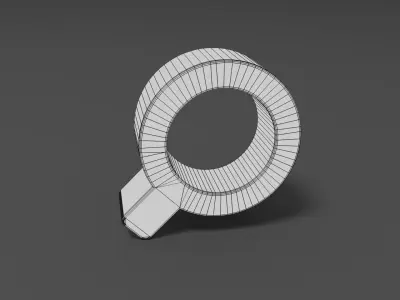 Zoom letter q Low-poly 3D model