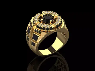 Men Diamonds Luxury Ring N212 3D print model
