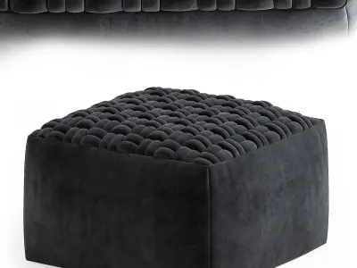 smart living Velvet Pouf 3D model