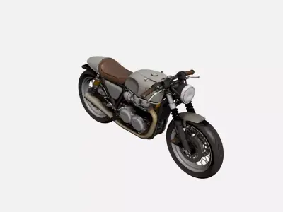 Cafe Racer Motorcycle 3D Model Vintage Frame Custom Bike 3D model