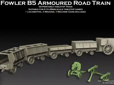 Fowler B5 Armoured Road Train 3D print model