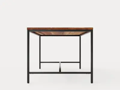 Wilmer Dining Table 180 Cm Wood Black Low-poly 3D model
