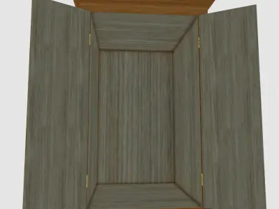 Mueble wooden armoire with two doors Low-poly 3D model