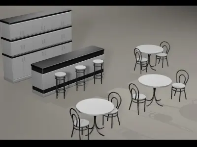 3D Restaurant Furniture 3D model